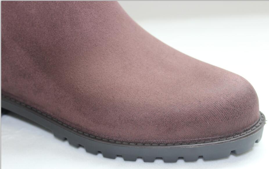 909 Coffee Flocking Knee-High Rain Boots
