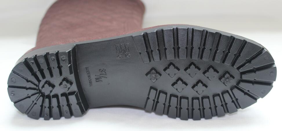 909 Coffee Flocking Knee-High Rain Boots