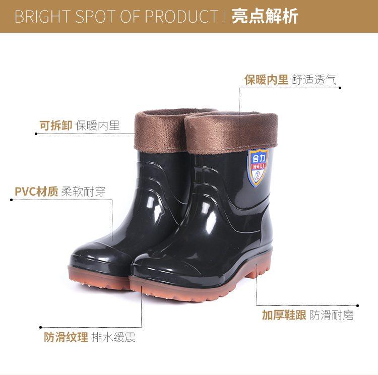 New Men's Rain Boots Low-Cut Rain Boots Men's Fashion Rubber Boots Non-Slip Wear-Resistant Tendon Sole Labor Protection Shoes Wholesale New Men's Rain Boots Low-Cut Rain Boots Men's Fashion Rubber Boots Non-Slip Wear-Resistant Tendon Sole Labor Protection Shoes Wholesale