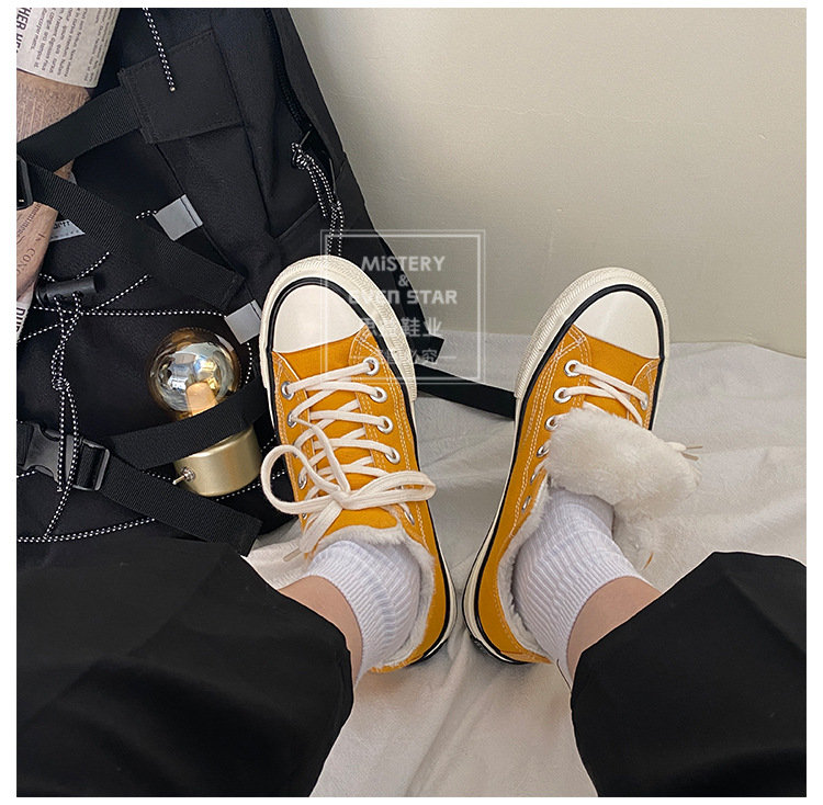 Twilight Evenstar Vintage 1970s Cotton-Padded Shoes Female Winter Students Korean Style Fleece-Lined Black High-Top Shoes Female Twilight Evenstar Vintage 1970s Cotton-Padded Shoes Female Winter Students Korean Style Fleece-Lined Black High-Top Shoes Female