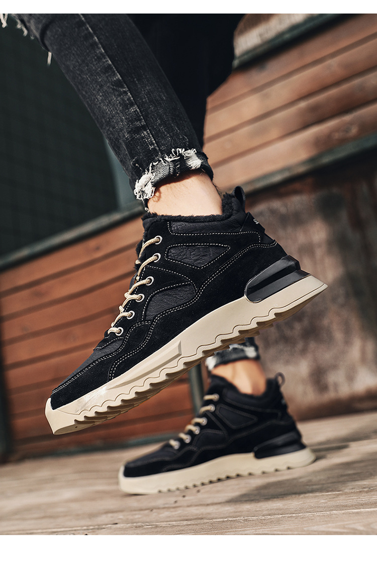 Men's Shoes 2021 New Winter Fleece-Lined High-Top Shoes Insulated Cotton-Padded Shoes Men's Mid-Top Casual Sneakers Versatile Fashion Shoes Men's Shoes 2021 New Winter Fleece-Lined High-Top Shoes Insulated Cotton-Padded Shoes Men's Mid-Top Casual Sneakers Versatile Fashion Shoes