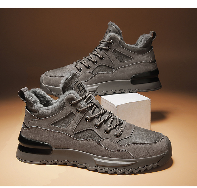 Men's Shoes 2021 New Winter Fleece-Lined High-Top Shoes Insulated Cotton-Padded Shoes Men's Mid-Top Casual Sneakers Versatile Fashion Shoes Men's Shoes 2021 New Winter Fleece-Lined High-Top Shoes Insulated Cotton-Padded Shoes Men's Mid-Top Casual Sneakers Versatile Fashion Shoes