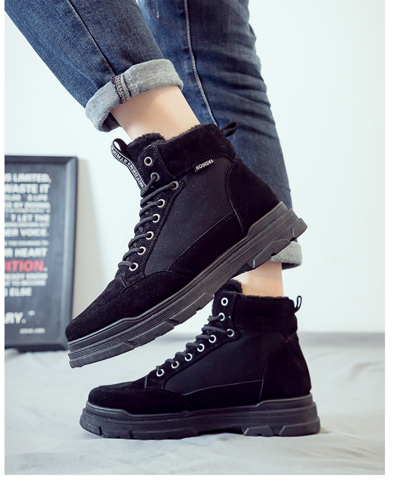Winter Fleece Lined Padded Warm Keeping Snow Boots High Cotton-Padded Shoes British Style Dr. Martens Boots Men's Shoes Mid-Top Desert Workwear Boots Winter Fleece Lined Padded Warm Keeping Snow Boots High Cotton-Padded Shoes British Style Dr. Martens Boots Men's Shoes Mid-Top Desert Workwear Boots