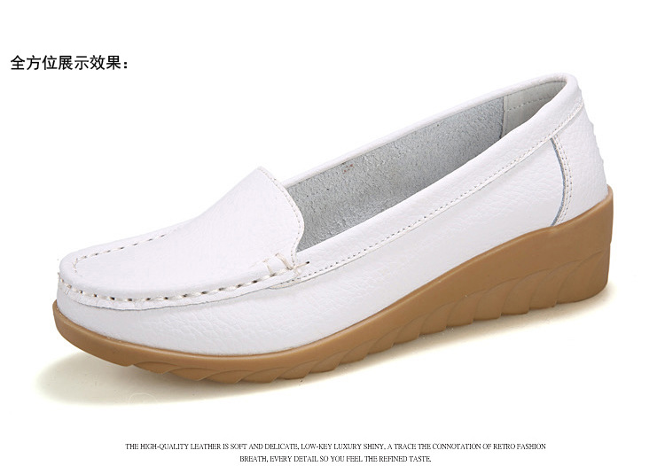 New Spring and Autumn Cowhide Wedge Nurse Shoes Casual Mom Shoes Leather Shoes Flat Pumps Women's Women's Mid Heel Shoes New Spring and Autumn Cowhide Wedge Nurse Shoes Casual Mom Shoes Leather Shoes Flat Pumps Women's Women's Mid Heel Shoes