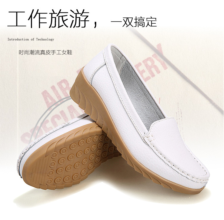 New Spring and Autumn Cowhide Wedge Nurse Shoes Casual Mom Shoes Leather Shoes Flat Pumps Women's Women's Mid Heel Shoes New Spring and Autumn Cowhide Wedge Nurse Shoes Casual Mom Shoes Leather Shoes Flat Pumps Women's Women's Mid Heel Shoes