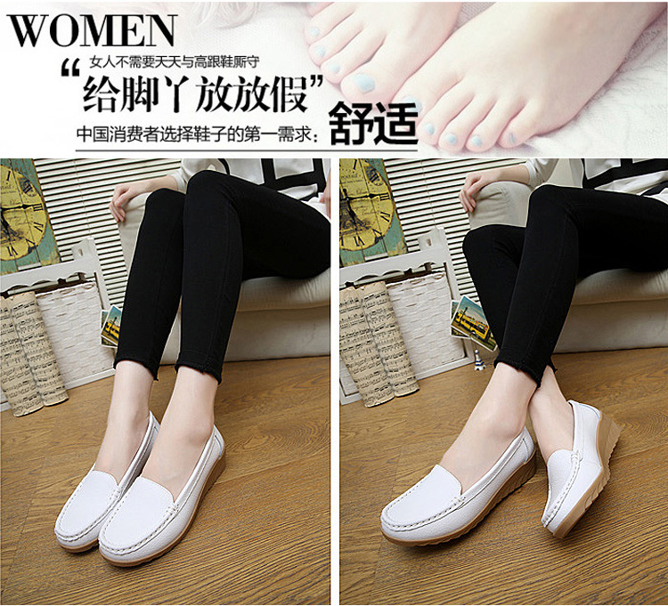 New Spring and Autumn Cowhide Wedge Nurse Shoes Casual Mom Shoes Leather Shoes Flat Pumps Women's Women's Mid Heel Shoes New Spring and Autumn Cowhide Wedge Nurse Shoes Casual Mom Shoes Leather Shoes Flat Pumps Women's Women's Mid Heel Shoes
