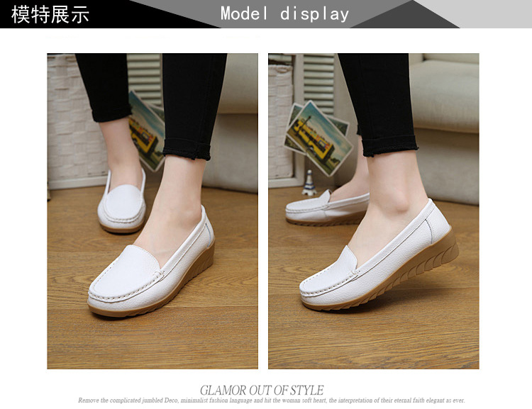 New Spring and Autumn Cowhide Wedge Nurse Shoes Casual Mom Shoes Leather Shoes Flat Pumps Women's Women's Mid Heel Shoes New Spring and Autumn Cowhide Wedge Nurse Shoes Casual Mom Shoes Leather Shoes Flat Pumps Women's Women's Mid Heel Shoes