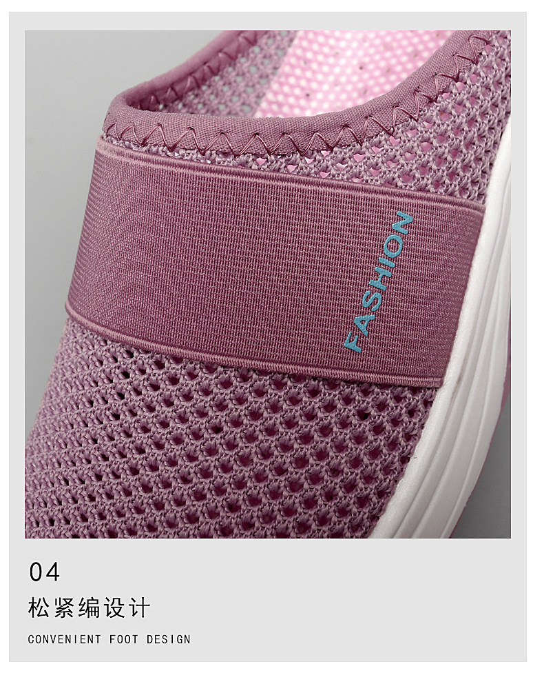 Foreign Trade Shoes 2021 Summer European and American plus Size Closed Toe Half Slippers Women's Mesh Heel-Free Slip-on Women's Shoes Flat Shoes Foreign Trade Shoes 2021 Summer European and American plus Size Closed Toe Half Slippers Women's Mesh Heel-Free Slip-on Women's Shoes Flat Shoes