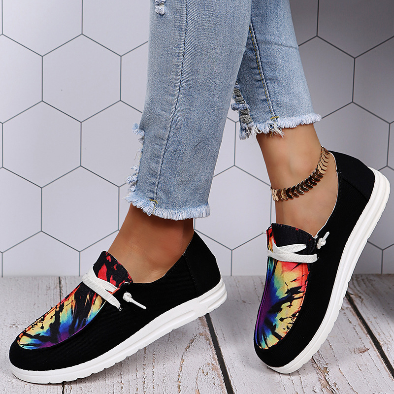 2021 Independent Station Cross-Border Large Size to 43 Viscose Shoes Fashion round Toe Flat Heel Spot Low-Top Platform Canvas Shoes for Women 2021 Independent Station Cross-Border Large Size to 43 Viscose Shoes Fashion round Toe Flat Heel Spot Low-Top Platform Canvas Shoes for Women