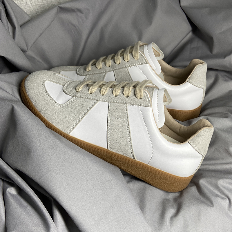 German Training Shoes 2021 Autumn Cowhide Hidden Heel White Shoes Women&#039;s Shoes Easy to Match Flat Sports Casual Shoes Neutral Couple
