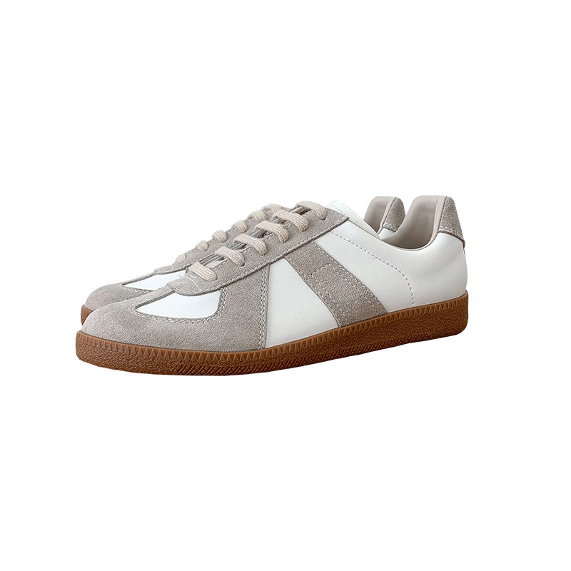 German Training Shoes 2021 Autumn Cowhide Hidden Heel White Shoes Women&#039;s Shoes Easy to Match Flat Sports Casual Shoes Neutral Couple