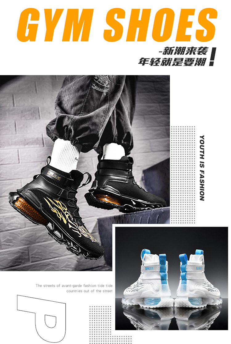 Autumn and Winter Universal White Front Lace-up Men's Solid Color round Toe High-Top Flat Heel Black Daily Men's Shoes Autumn and Winter Universal White Front Lace-up Men's Solid Color round Toe High-Top Flat Heel Black Daily Men's Shoes