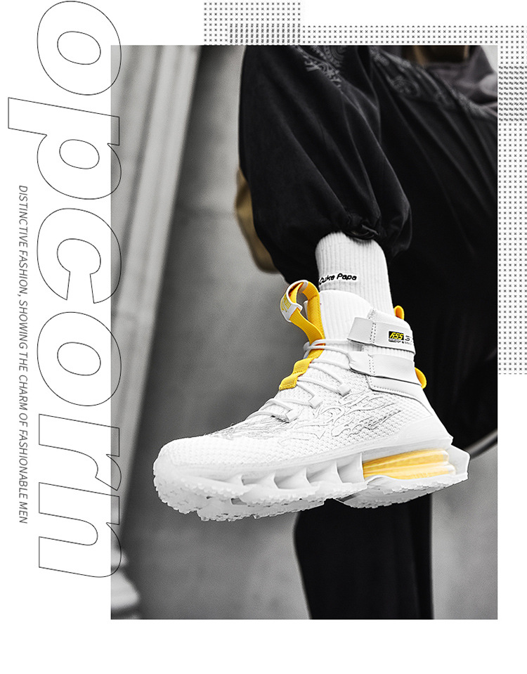 Autumn and Winter Universal White Front Lace-up Men's Solid Color round Toe High-Top Flat Heel Black Daily Men's Shoes Autumn and Winter Universal White Front Lace-up Men's Solid Color round Toe High-Top Flat Heel Black Daily Men's Shoes