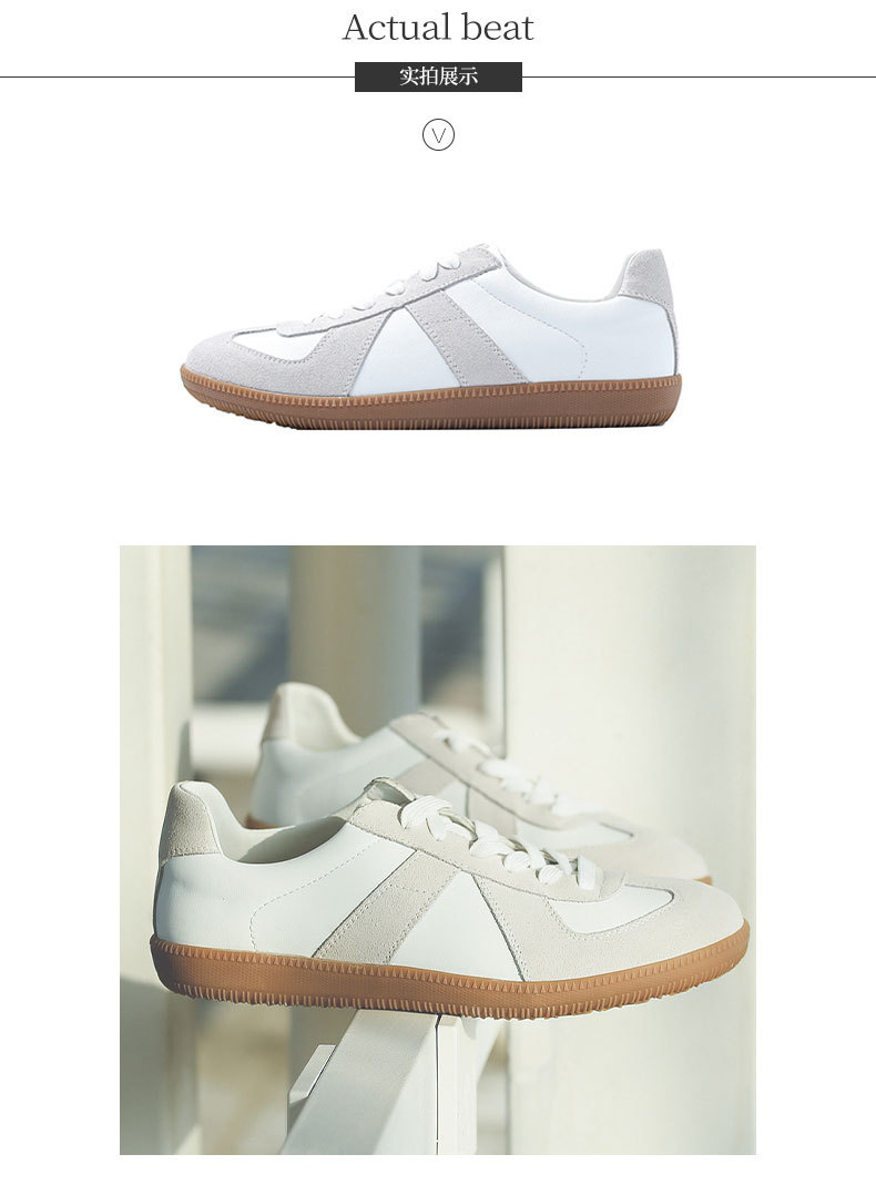 2021 Autumn and Winter German Training Shoes Women's All-Real Cowhide Breathable Flat Heel Minimalism Casual White Shoes Couple Sneakers 2021 Autumn and Winter German Training Shoes Women's All-Real Cowhide Breathable Flat Heel Minimalism Casual White Shoes Couple Sneakers