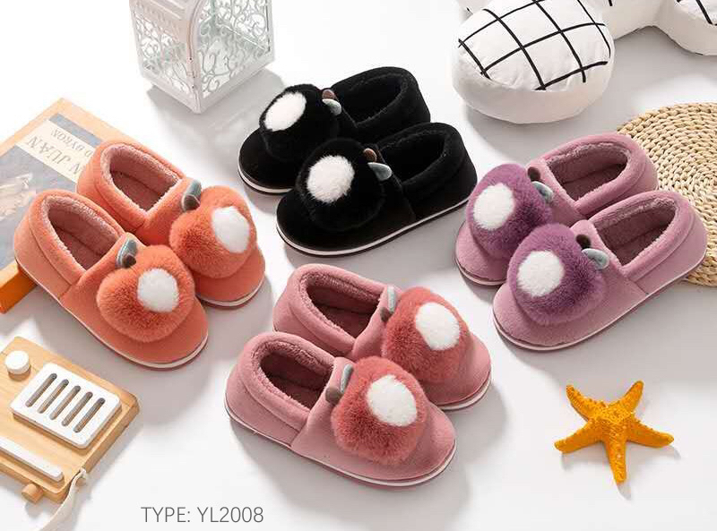 Winter Warm Cotton Shoes Super Soft Velvet Flat Heel TPR Fashion Apple Cute Slippers Cotton Slippers