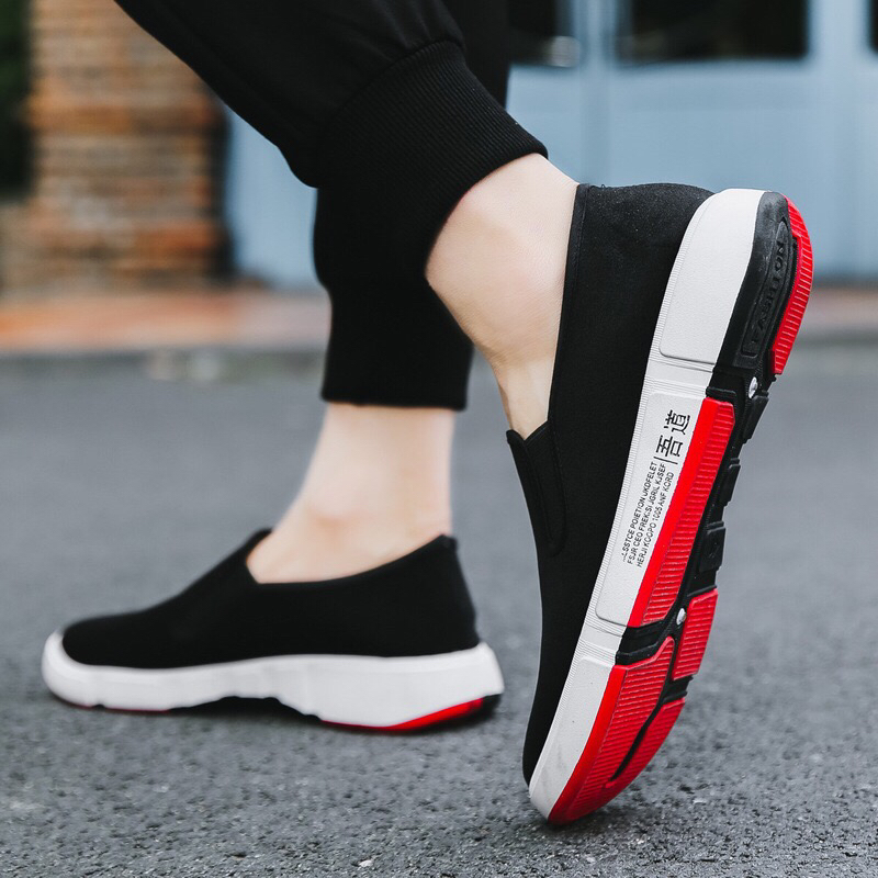 Fashion Low Top Casual Men&#039;s Shoes Light Canvas Shallow Mouth No Lace-up Shoes Comfortable Breathable Flat Heel Xiangjin Shoes