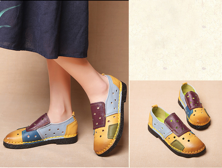 Large Size Women's Shoes Genuine Leather Assorted Colors Retro Flat Heel Soft Bottom Leather Shoes MiddleAged Mom Shoes Large Size Women's Shoes Genuine Leather Assorted Colors Retro Flat Heel Soft Bottom Leather Shoes MiddleAged Mom Shoes