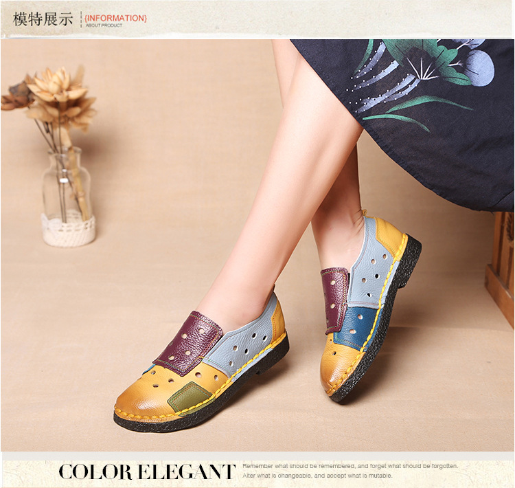Large Size Women's Shoes Genuine Leather Assorted Colors Retro Flat Heel Soft Bottom Leather Shoes MiddleAged Mom Shoes Large Size Women's Shoes Genuine Leather Assorted Colors Retro Flat Heel Soft Bottom Leather Shoes MiddleAged Mom Shoes
