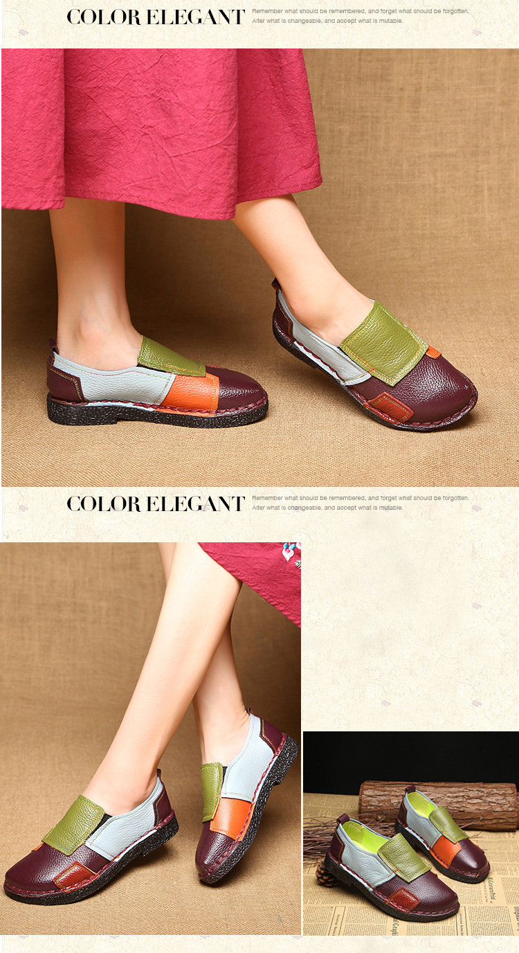 Large Size Women's Shoes Genuine Leather Assorted Colors Retro Flat Heel Soft Bottom Leather Shoes MiddleAged Mom Shoes Large Size Women's Shoes Genuine Leather Assorted Colors Retro Flat Heel Soft Bottom Leather Shoes MiddleAged Mom Shoes