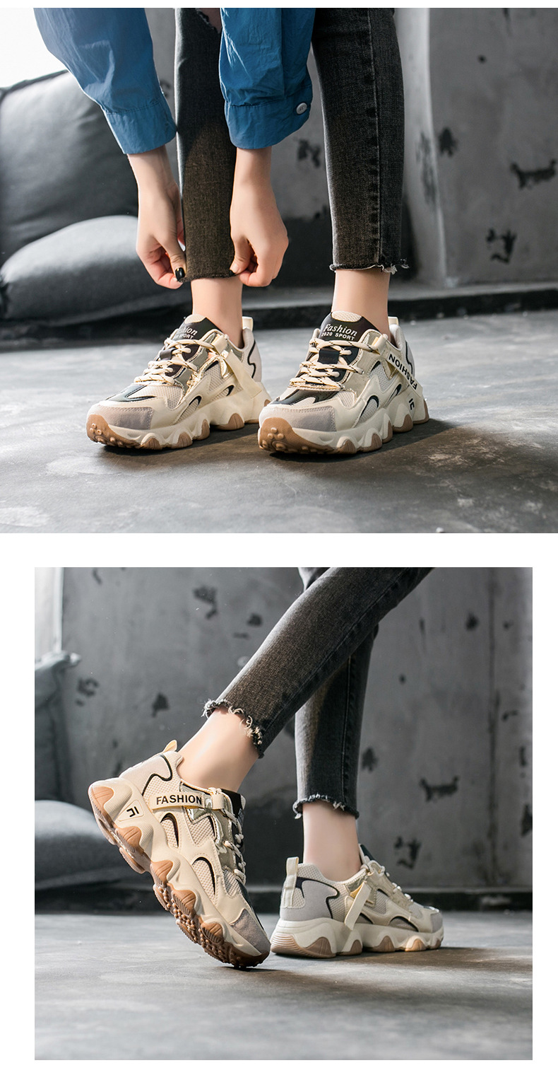 Dad Shoes Women's 2021 Spring New Breathable Versatile Korean Sports Shoes Women Ins Student Running Shoes Fl7005