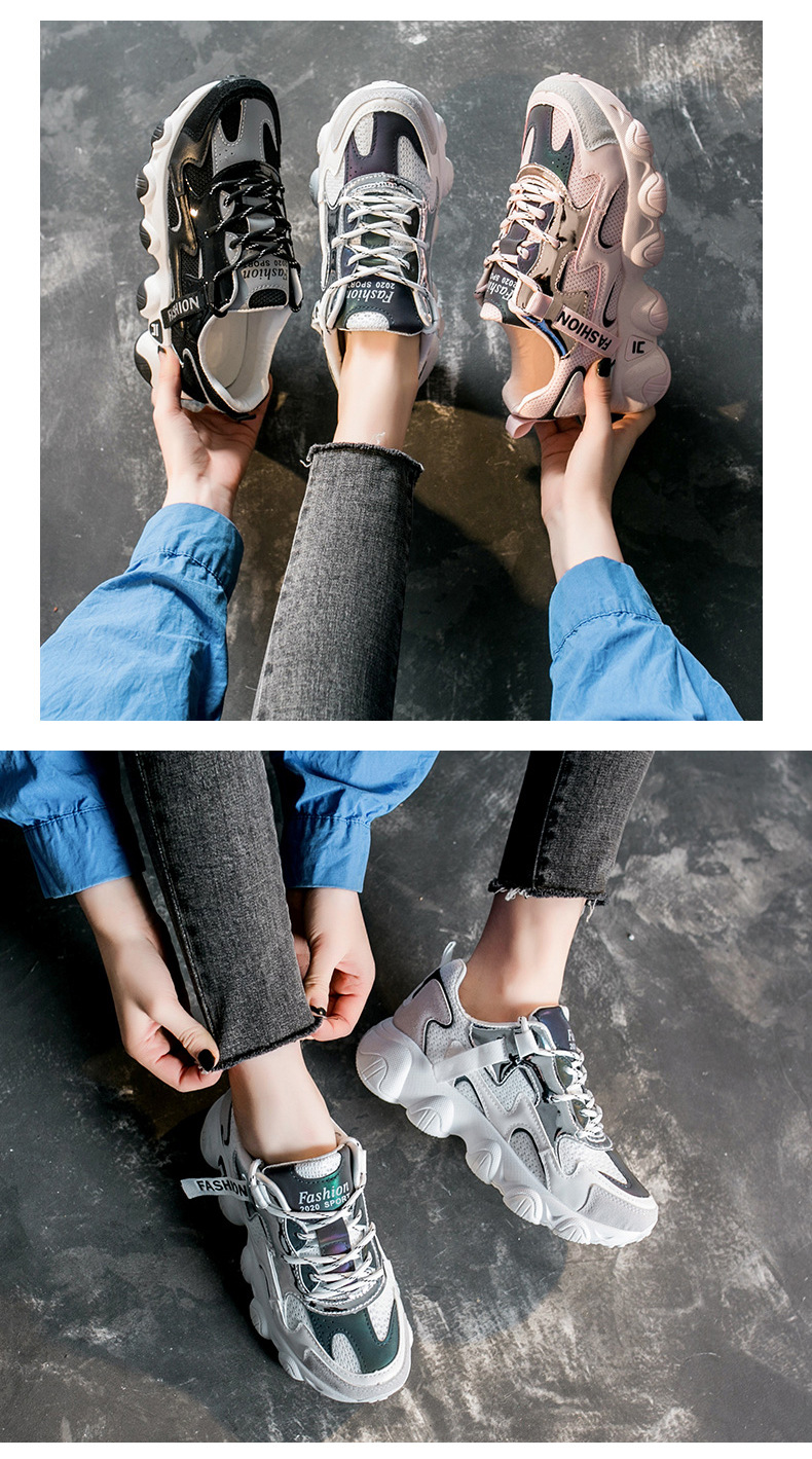 Dad Shoes Women's 2021 Spring New Breathable Versatile Korean Sports Shoes Women Ins Student Running Shoes Fl7005