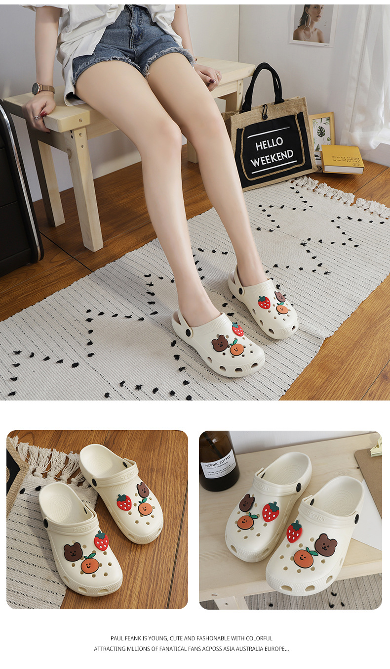 2022 New Summer Hollow out Shoes Women's Slippers Beach Shoes Flat Heel Hollow out Cartoon Breathable Closed Toe Women's Sandals 2022 New Summer Hollow out Shoes Women's Slippers Beach Shoes Flat Heel Hollow out Cartoon Breathable Closed Toe Women's Sandals