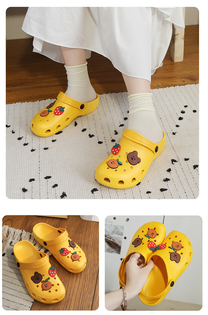 2022 New Summer Hollow out Shoes Women's Slippers Beach Shoes Flat Heel Hollow out Cartoon Breathable Closed Toe Women's Sandals 2022 New Summer Hollow out Shoes Women's Slippers Beach Shoes Flat Heel Hollow out Cartoon Breathable Closed Toe Women's Sandals