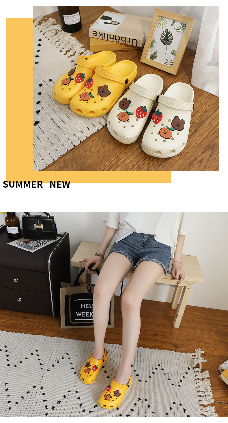 2022 New Summer Hollow out Shoes Women's Slippers Beach Shoes Flat Heel Hollow out Cartoon Breathable Closed Toe Women's Sandals 2022 New Summer Hollow out Shoes Women's Slippers Beach Shoes Flat Heel Hollow out Cartoon Breathable Closed Toe Women's Sandals