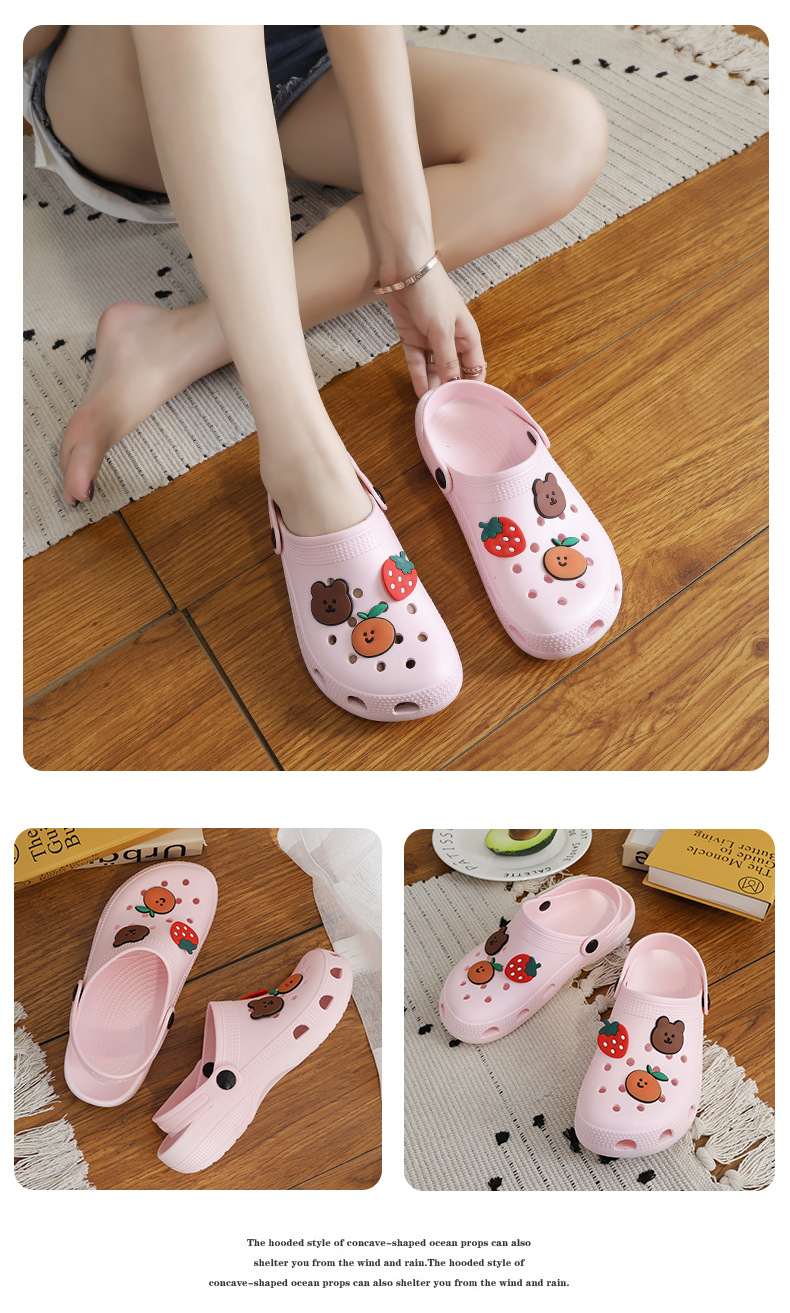 2022 New Summer Hollow out Shoes Women's Slippers Beach Shoes Flat Heel Hollow out Cartoon Breathable Closed Toe Women's Sandals 2022 New Summer Hollow out Shoes Women's Slippers Beach Shoes Flat Heel Hollow out Cartoon Breathable Closed Toe Women's Sandals
