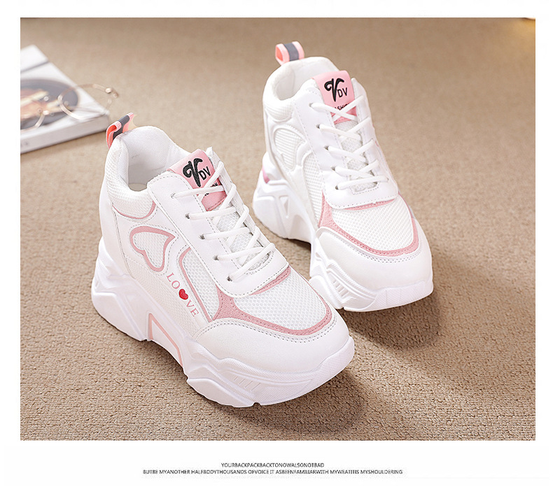 Dad Shoes Women's 2021 New Shoes Breathable Autumn and Winter Casual Women's Sports Shoes Platform Hidden Heel White Shoes