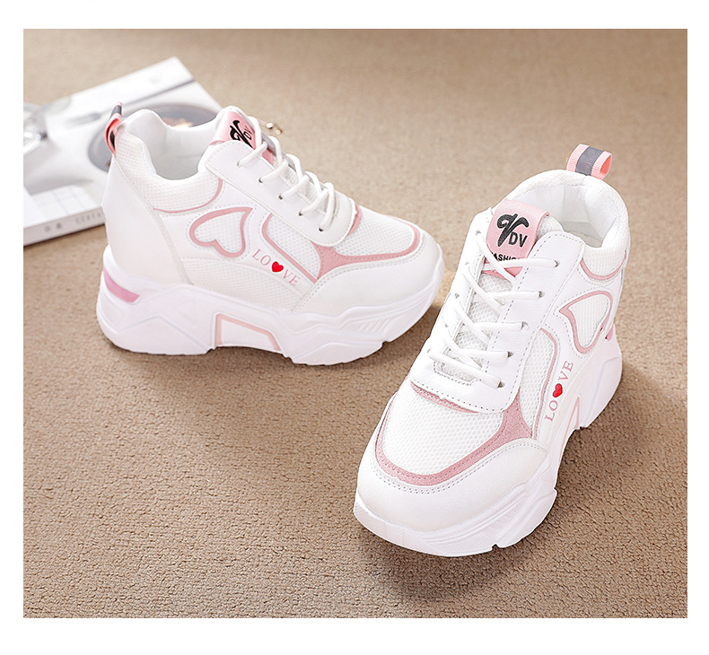 Dad Shoes Women's 2021 New Shoes Breathable Autumn and Winter Casual Women's Sports Shoes Platform Hidden Heel White Shoes