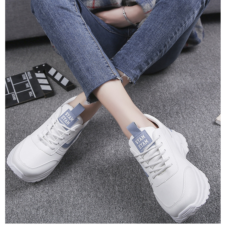 2021 Spring and Summer New Sports Shoes Women's Ins Popular Net Red Platform Height Increasing Fashion Korean Style Students' Shoes White Shoes