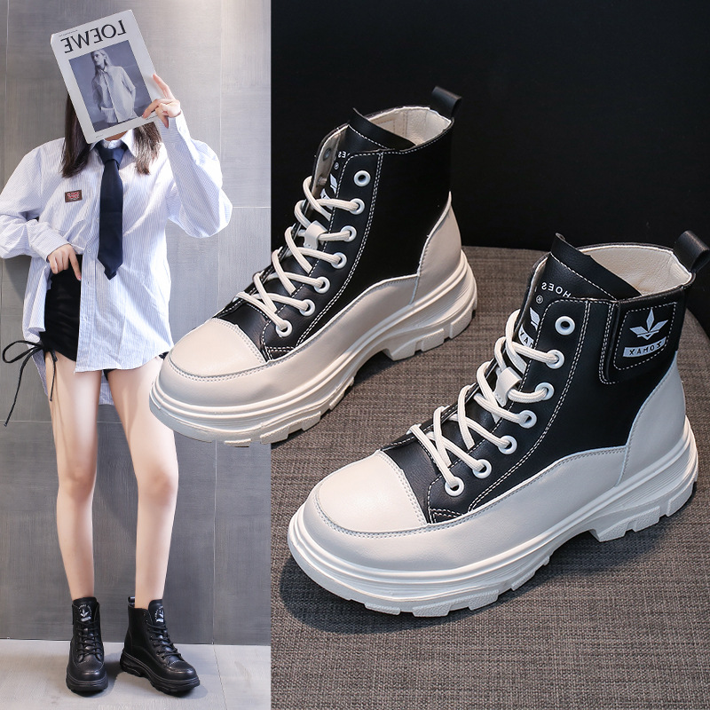 Sports Shoes for Women 2021autumn New Lace-up Platform Breathable Mesh Red Fashion Student Casual Running Shoes Pumps