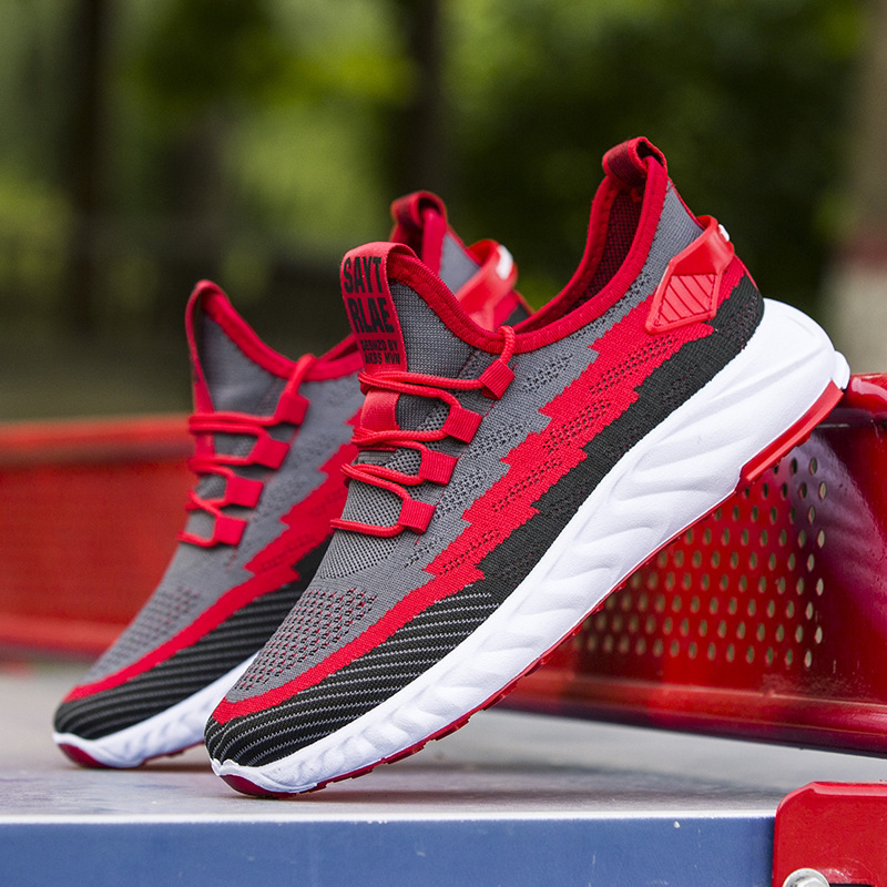 New 2020 Flying Woven Shoes Men&#039;s Shoes Breathable Coconut Low-Top Men&#039;s Casual Shoes Sports Shoes Running Shoes Internet Hot Shoes