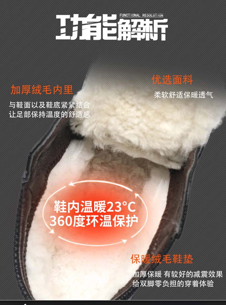Winter Men's Cotton-Padded Shoes Fleece-Lined Thickened Real Wool Lace-up Cotton-Padded Leather Shoes Online Men's Antiskid Shoe Winter Men's Cotton-Padded Shoes Fleece-Lined Thickened Real Wool Lace-up Cotton-Padded Leather Shoes Online Men's Antiskid Shoe