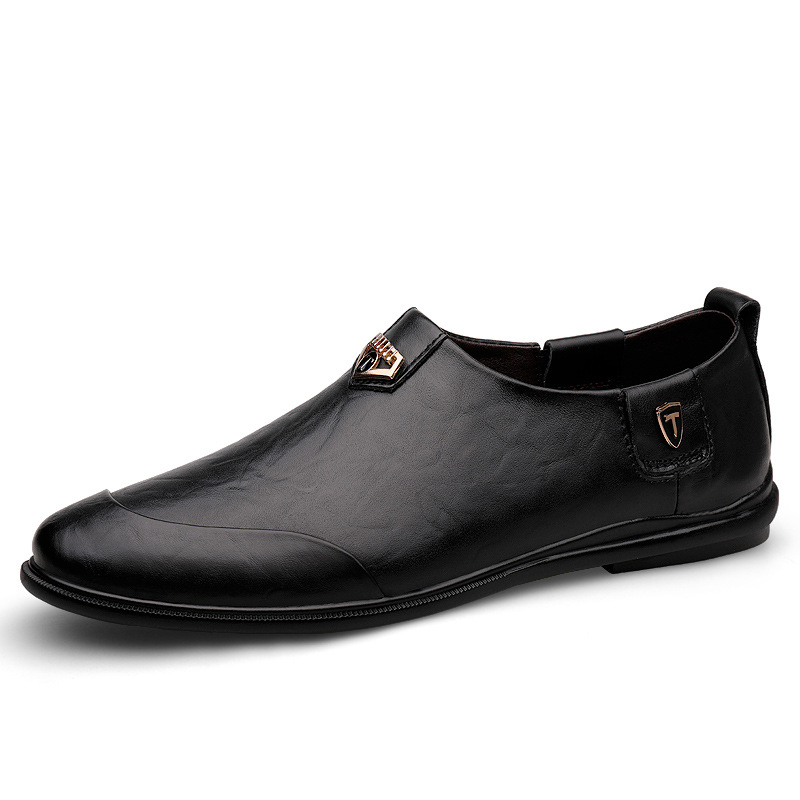 Men&#039;s Leather Shoes Genuine Cattlehide Leather Surface Soft Bottom Business Casual Shoes Soft Bottom Wear Sleeve Men&#039;s Shoes Fashionable All-Match Personality