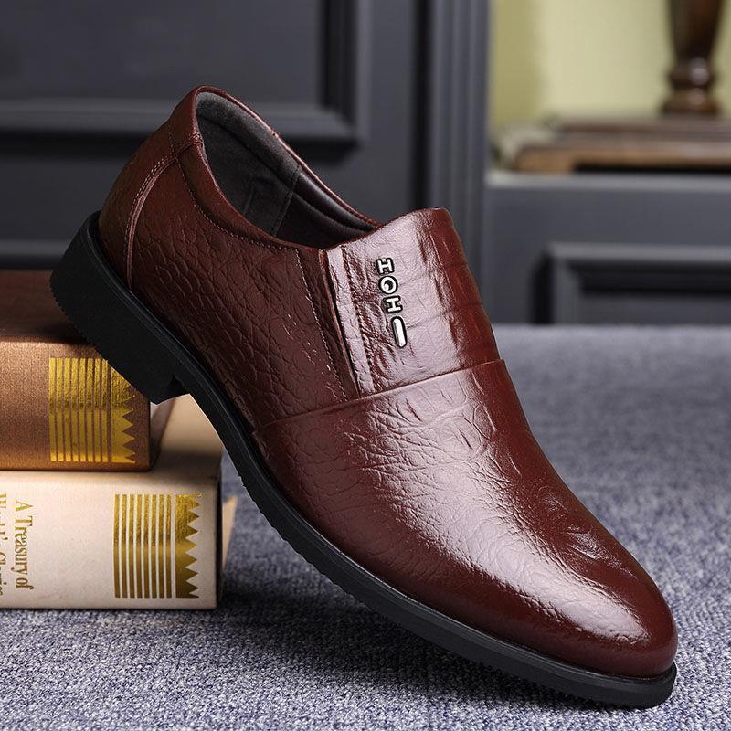 Men's Shoes 2021 New Autumn Business Formal Casual Leather Shoes Men's Genuine Leather Crocodile Pattern Middle-Aged and Elderly Dad Shoes Men's Shoes 2021 New Autumn Business Formal Casual Leather Shoes Men's Genuine Leather Crocodile Pattern Middle-Aged and Elderly Dad Shoes
