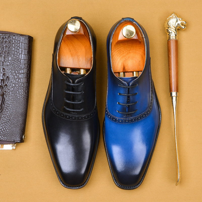 Men&#039;s Formal Wear Business Casual Leather Shoes Men&#039;s Genuine Leather England Style First Layer Cowhide Shoes Factory Resume Work Customization