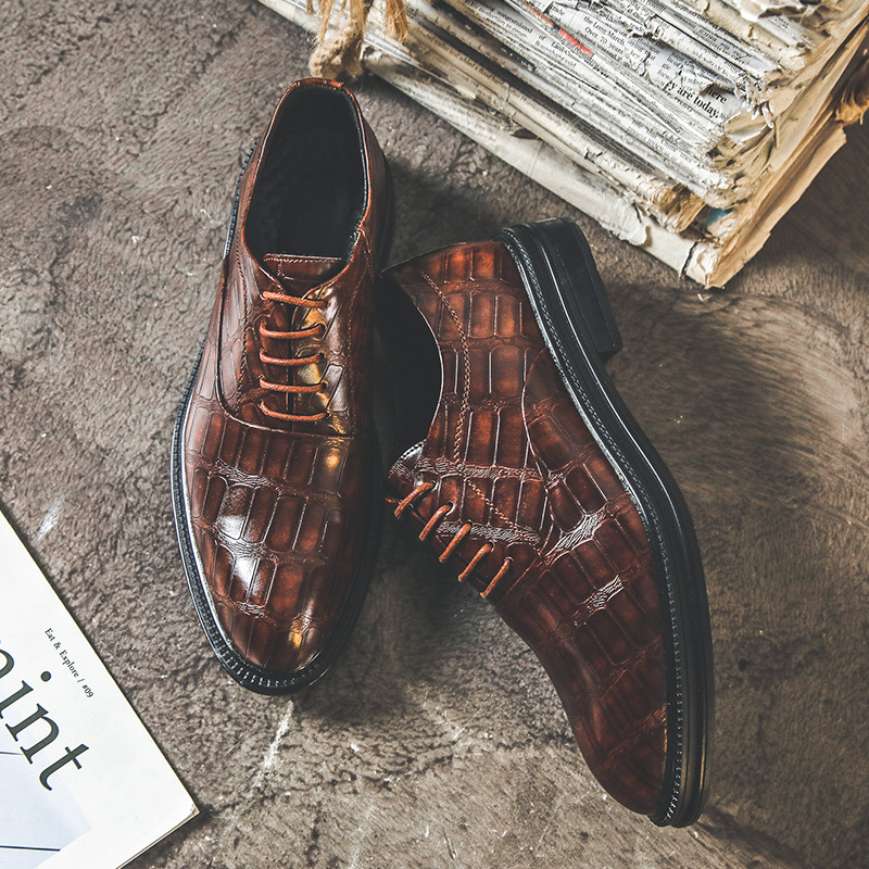 Men&#039;s Business Formal Leather Shoes Men&#039;s Summer Height Increasing Insole Breathable Casual Pointed Wedding Groom&#039;s Shoes 1