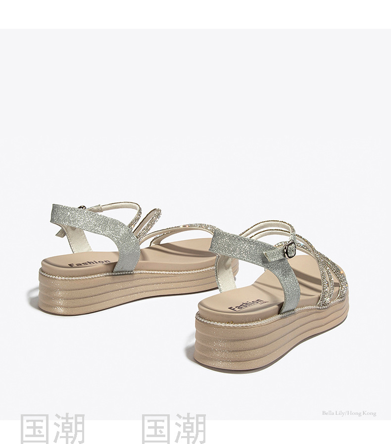 Fashion Lace-up Casual Shoes Women's All-Matching Slimming Platform Platform Sandals for Outer Wear Roman Shoes One Piec Fashion Lace-up Casual Shoes Women's All-Matching Slimming Platform Platform Sandals for Outer Wear Roman Shoes One Piec