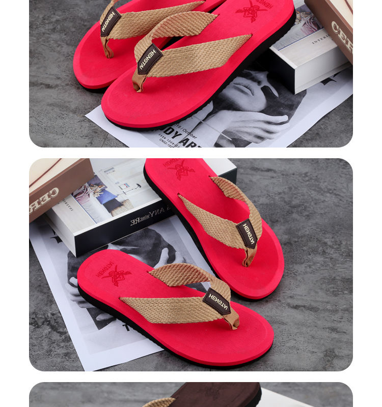 Foreign Trade New Eva Woven Fabric Men's Flip Flops with Beach Holiday Sandals and Slippers in Stock Support Customization Foreign Trade New Eva Woven Fabric Men's Flip Flops with Beach Holiday Sandals and Slippers in Stock Support Customization