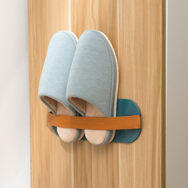 Punch-Free Wall-Mounted Shoe Rack Put on Shoes Household Bathroom Wall Saving Space Draining Slipper Rack