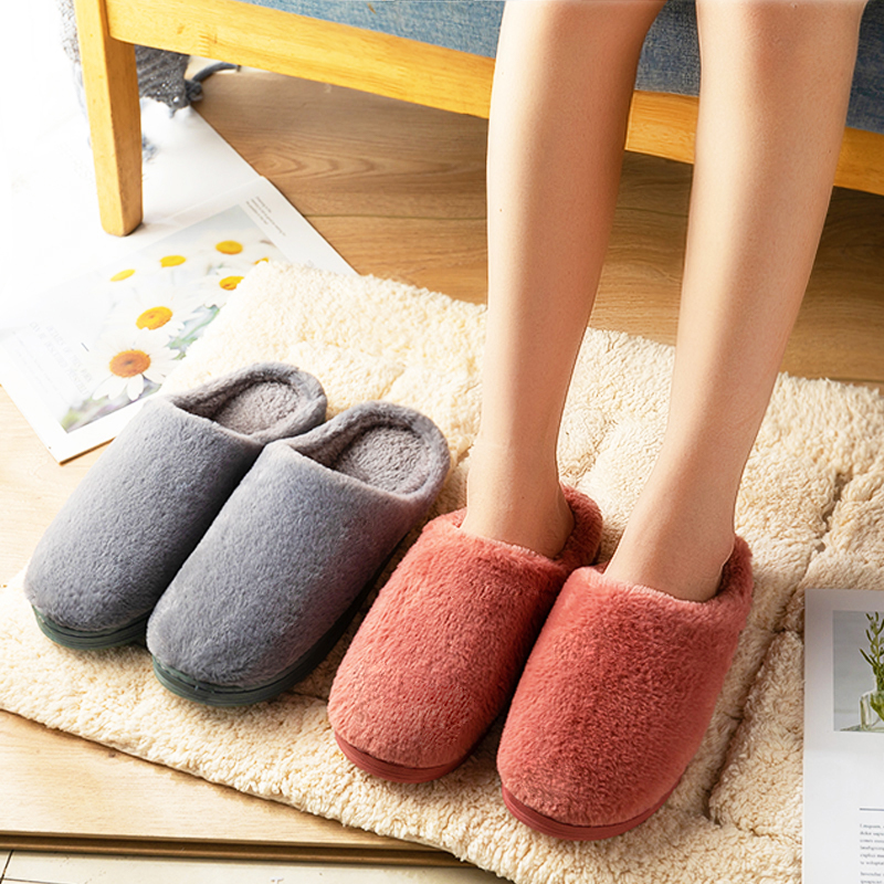 New Cotton Slippers Women&#039;s Woolen Slipper Thick Bottom Autumn and Winter Couple Indoor Household Non-Slip Warm Women&#039;s Winter
