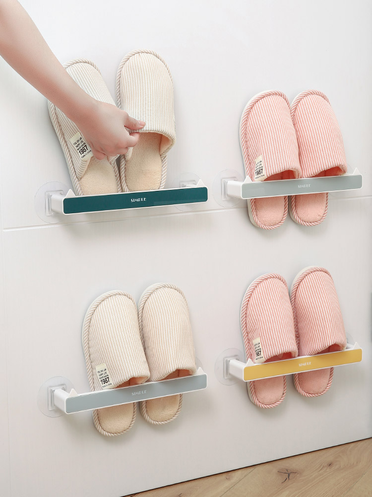 Bathroom Rack Wall-Mounted Student Dormitory Bathroom Punch-Free Bath Towel Rack Washing Household Slipper Rack