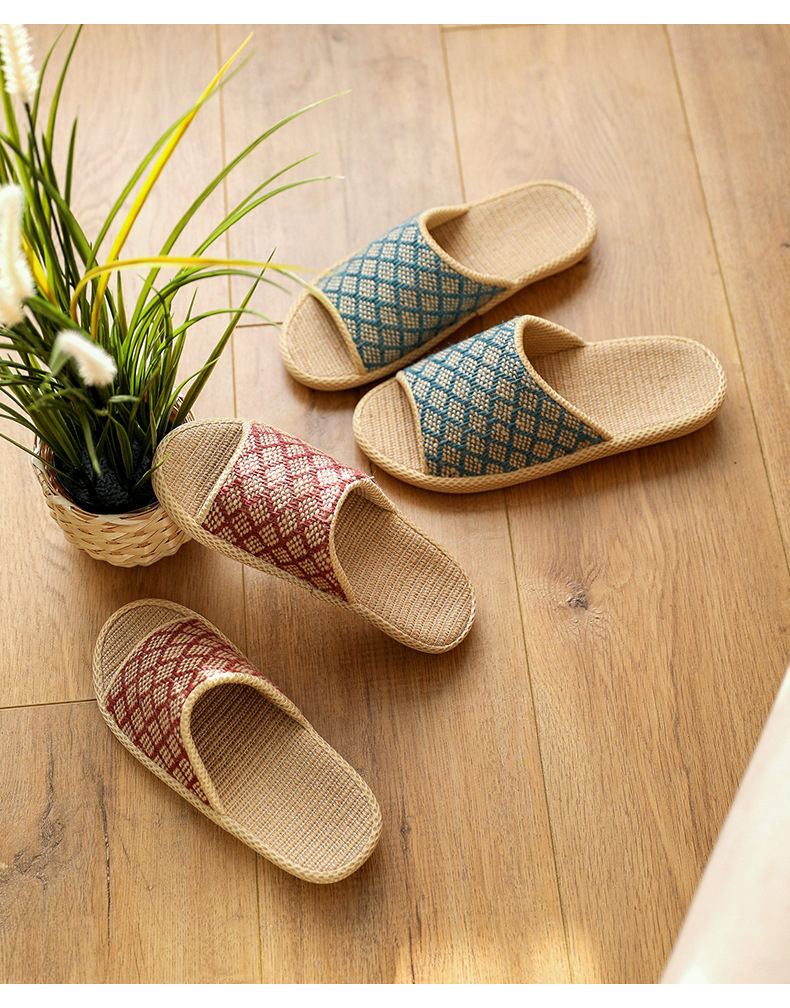 Japanese Style Eva Non-Slip Slipper Indoor Home Linen Slippers Four Seasons Home Cotton Linen Couple Slippers Non-Stinky Feet Japanese Style Eva Non-Slip Slipper Indoor Home Linen Slippers Four Seasons Home Cotton Linen Couple Slippers Non-Stinky Feet