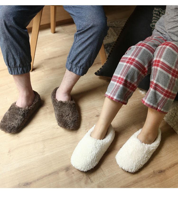 New Cover Heel Moon Shoes Couple&#039;s Warm NonSlip Padded Casual Indoor Winter Plush Slipper Home CottonPadded Shoes Women