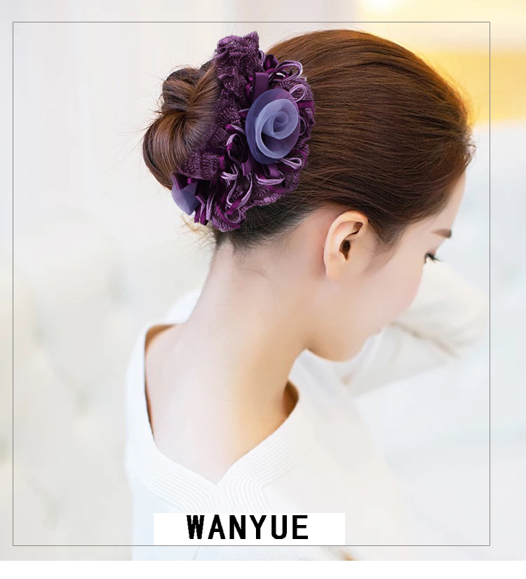 Korean Lace Flower Hair Accessories Cloth Hair Ring Headband Mother Updo Horse Tail Hair Rope Rubber Band
