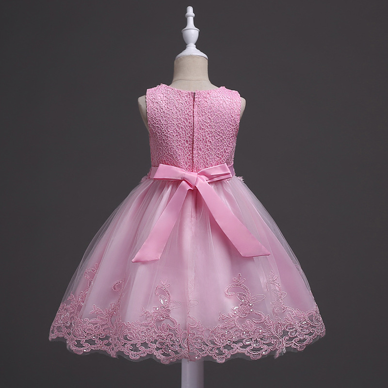 Children's Beaded Lace Dress Medium and Large Children's Flower Princess Dress Girls Sequins Crocheted Pettiskirt Costume Children's Beaded Lace Dress Medium and Large Children's Flower Princess Dress Girls Sequins Crocheted Pettiskirt Costume