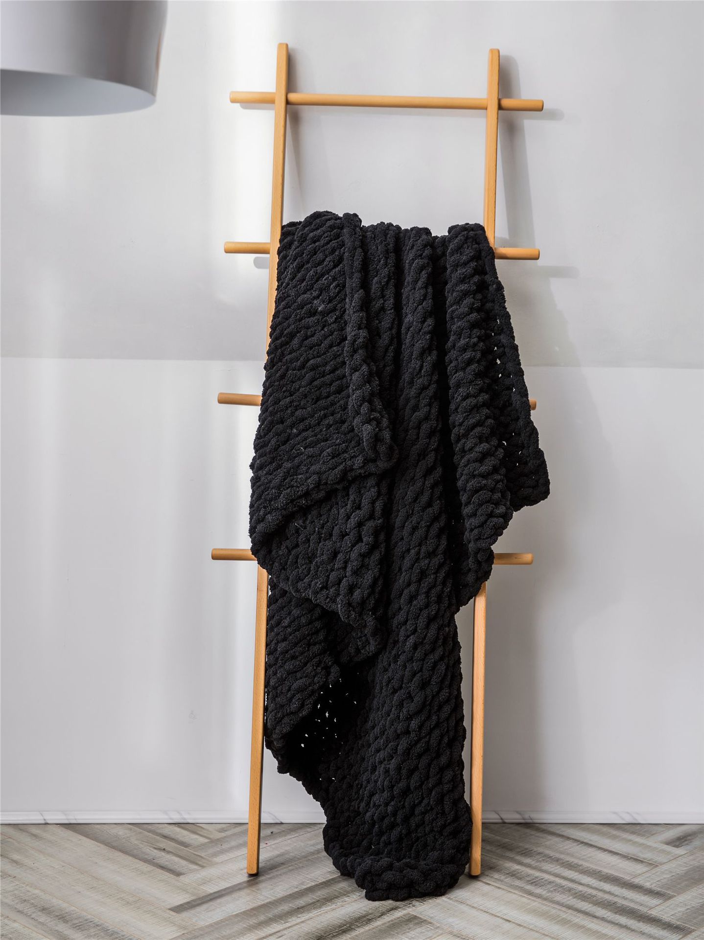 INS Chenille Thick Wool Knitted Blanket Handmade Woven Blanket Nordic Wish Sofa Blanket Thick Thread Bar Knitted Blanket