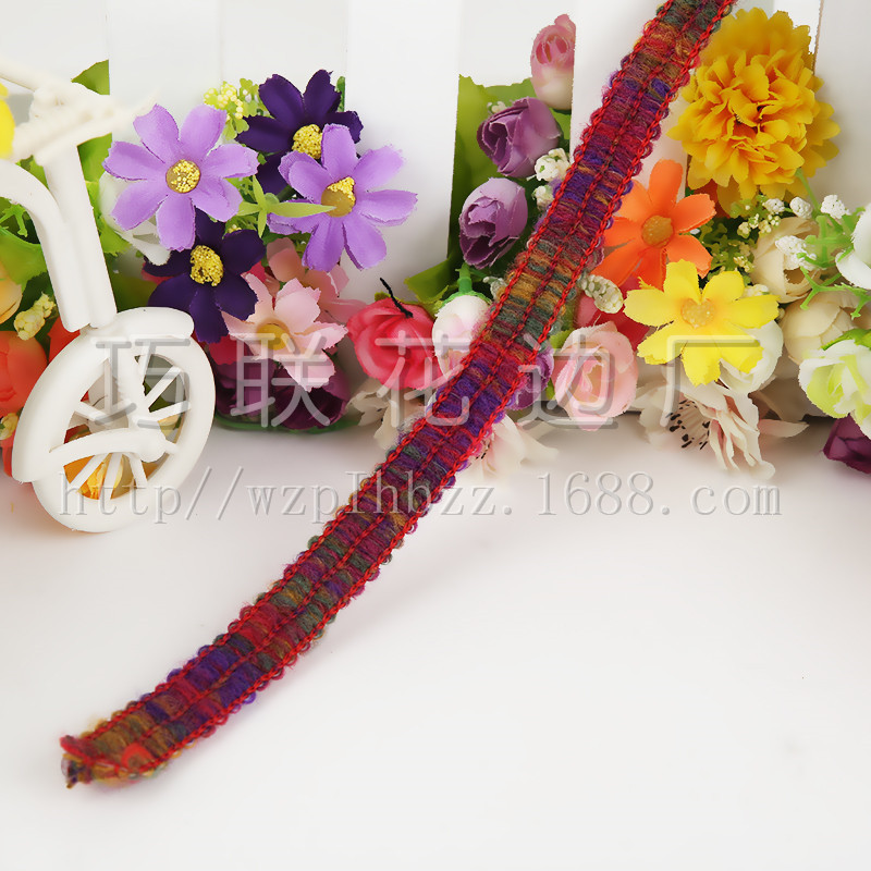 Factory Direct Supply Sea Wool Thread Lace 1.5cm Wide Hat Accessories Multi-Color in Stock Wholesale Factory Direct Supply Sea Wool Thread Lace 1.5cm Wide Hat Accessories Multi-Color in Stock Wholesale